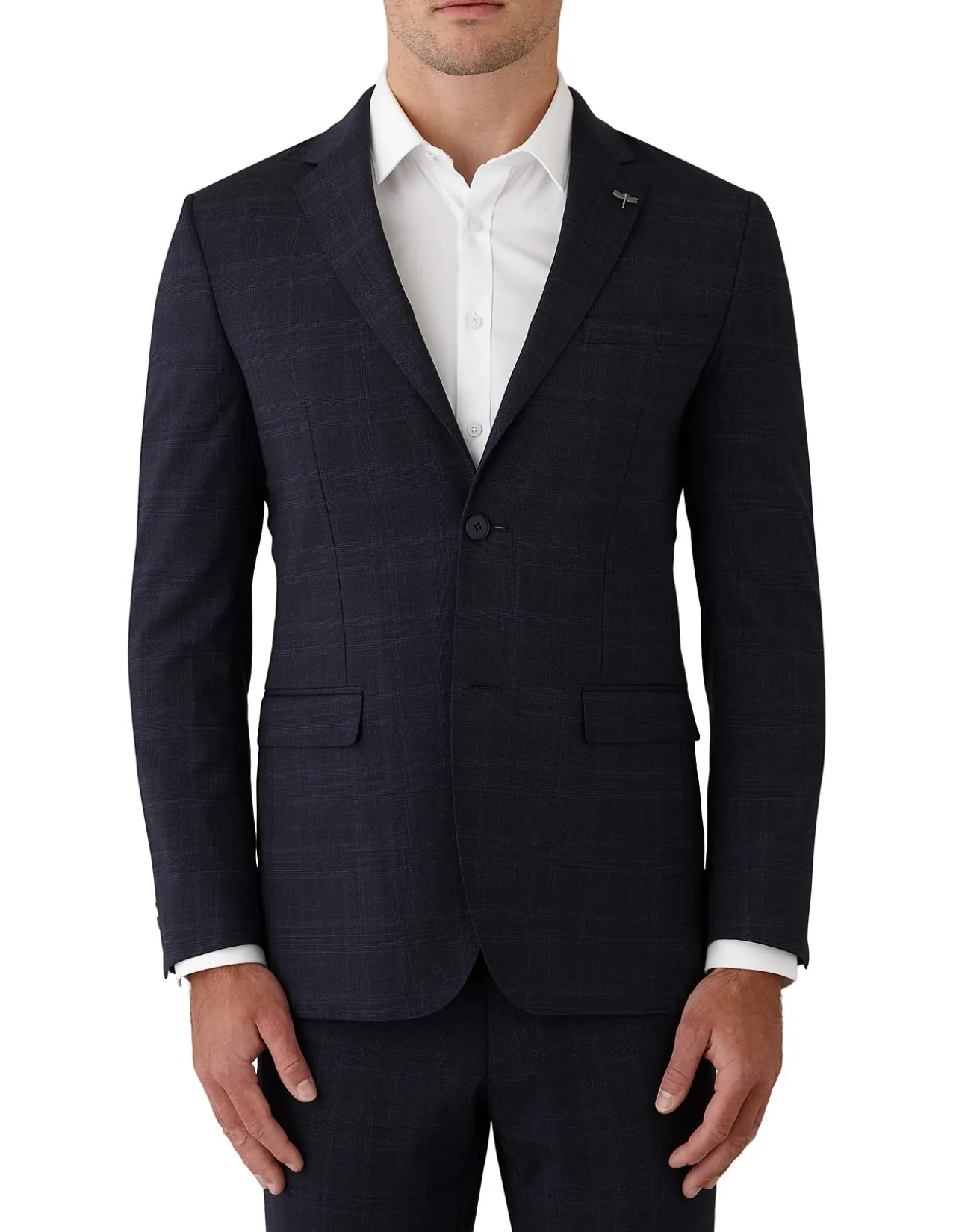 TWO BUTTON NOTCH CHECK SUIT JACKET