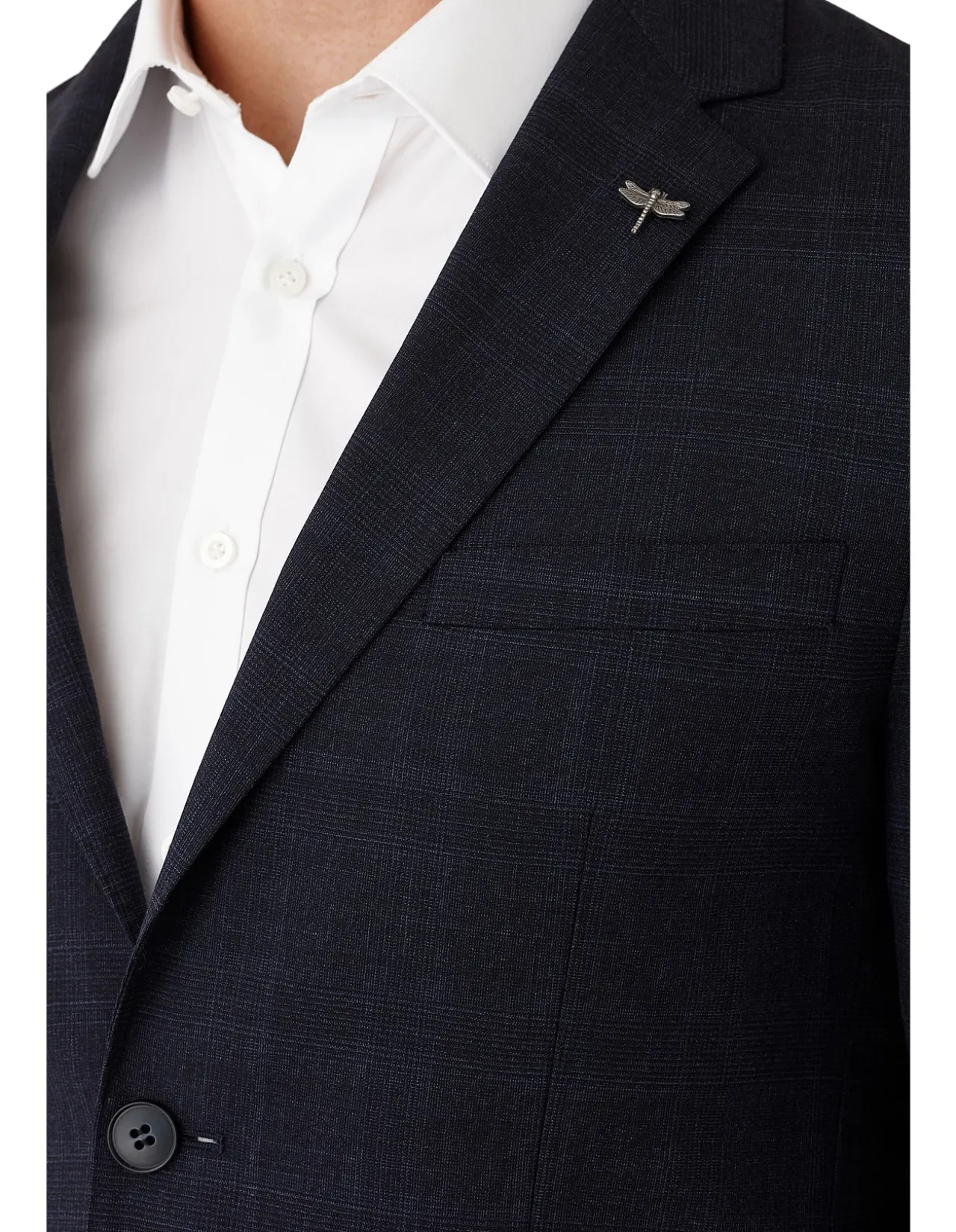 TWO BUTTON NOTCH CHECK SUIT JACKET