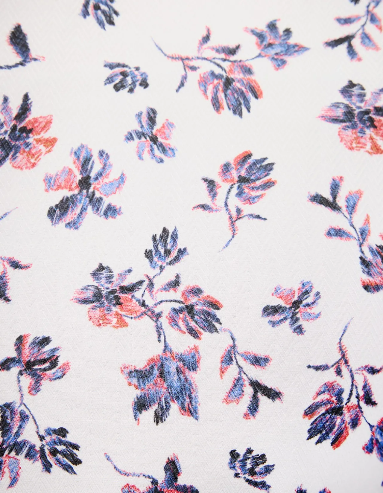 Two-tone Floral Print Long Sleeve Shirt