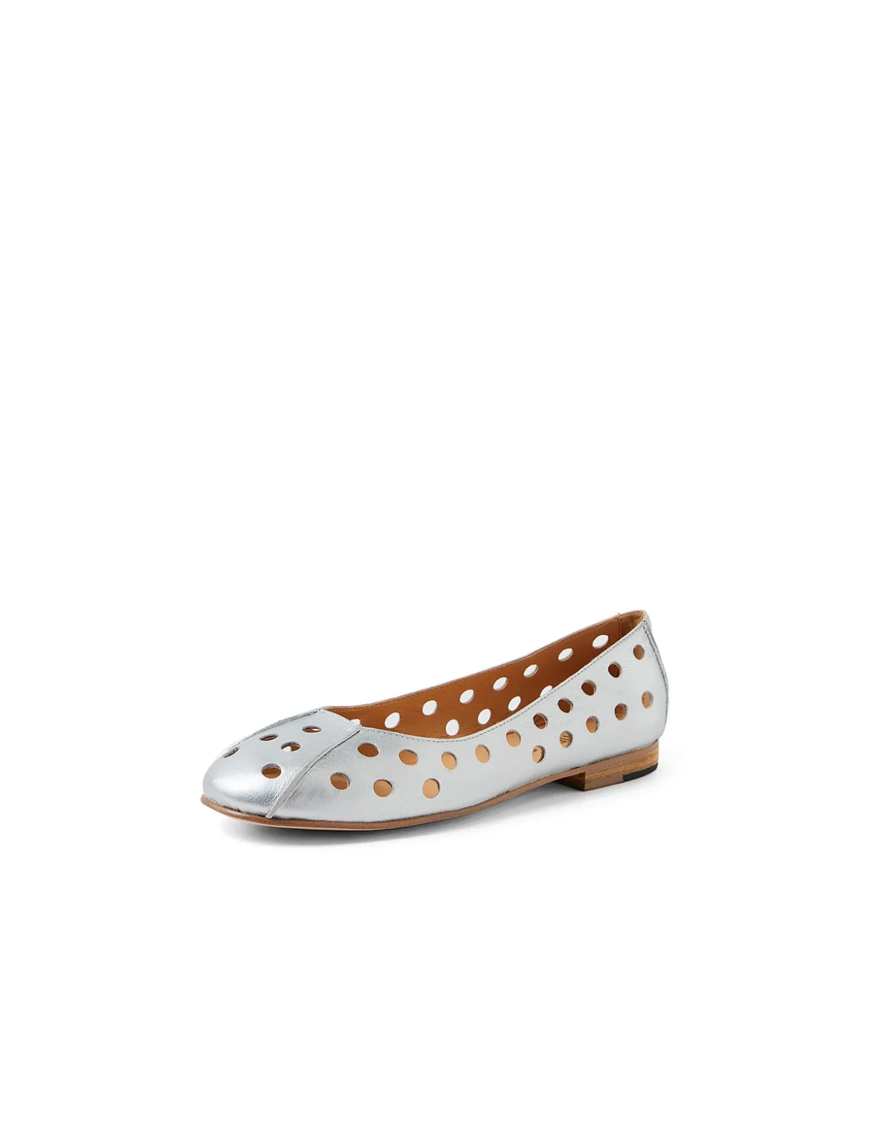 UGO Matt Silver Cut Out Ballet Flats