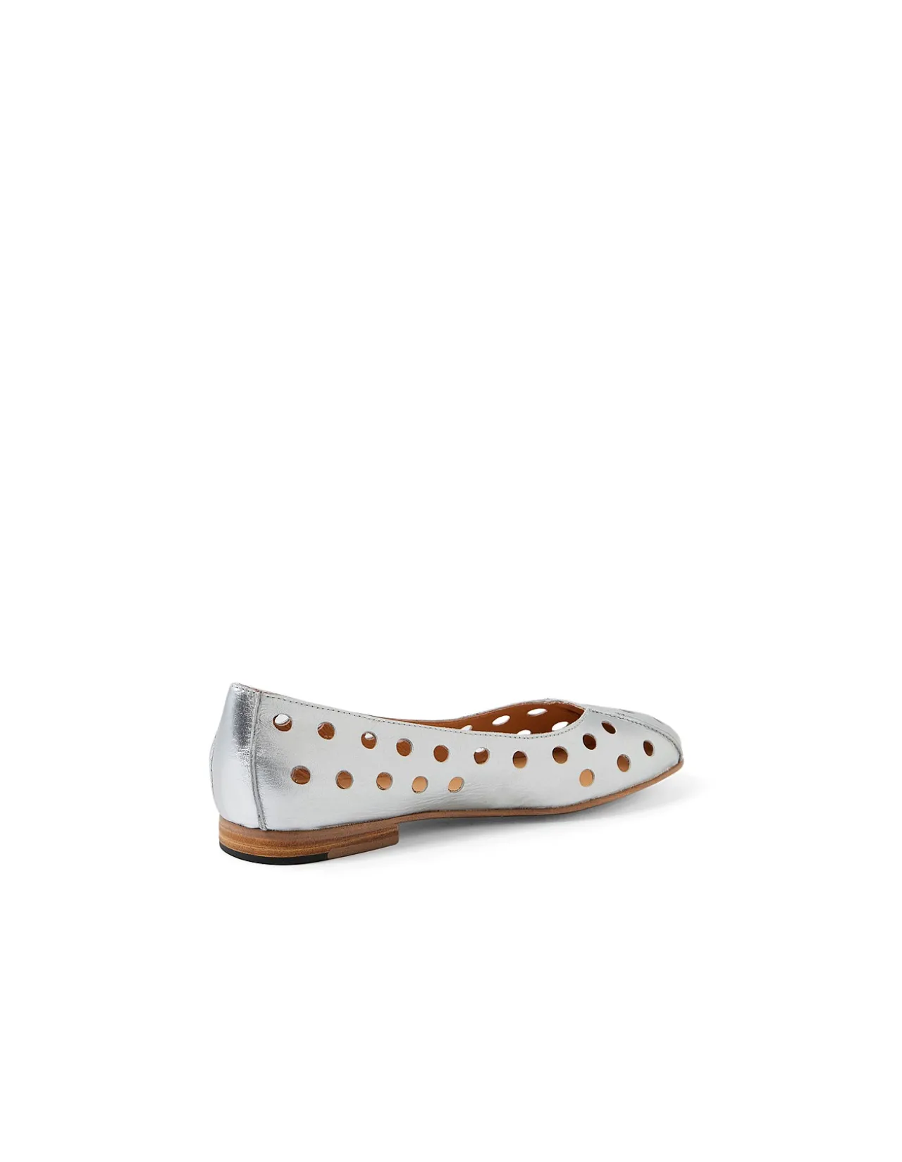 UGO Matt Silver Cut Out Ballet Flats