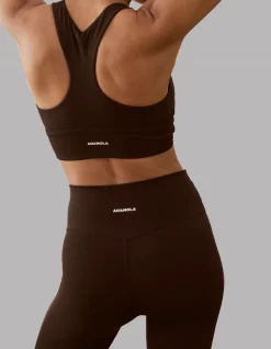 Ultimate Ruched Front Chocolate Sports Bra