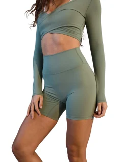 Ultimate Wrap Back Long Sleeve Crop Top