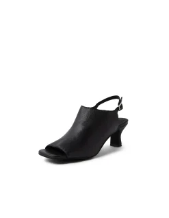 USHI DJ Peep Toe Slingback Heeled Sandals