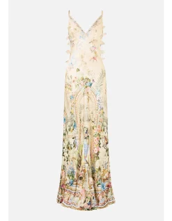 V NECK FULL LENGTH BIAS SLIP DRESS