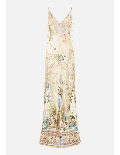 V NECK FULL LENGTH BIAS SLIP DRESS