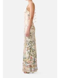 V NECK FULL LENGTH BIAS SLIP DRESS