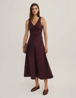 V Neck Gather Dress