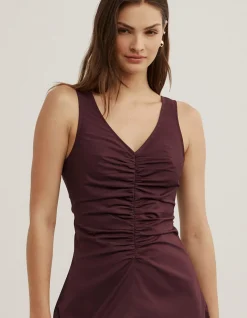 V Neck Gather Dress