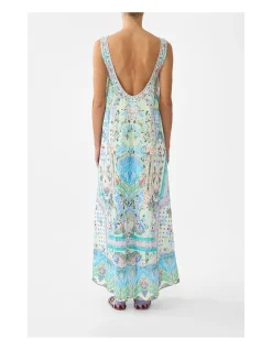 V NECK POCKET DRESS WITH LOW BACK