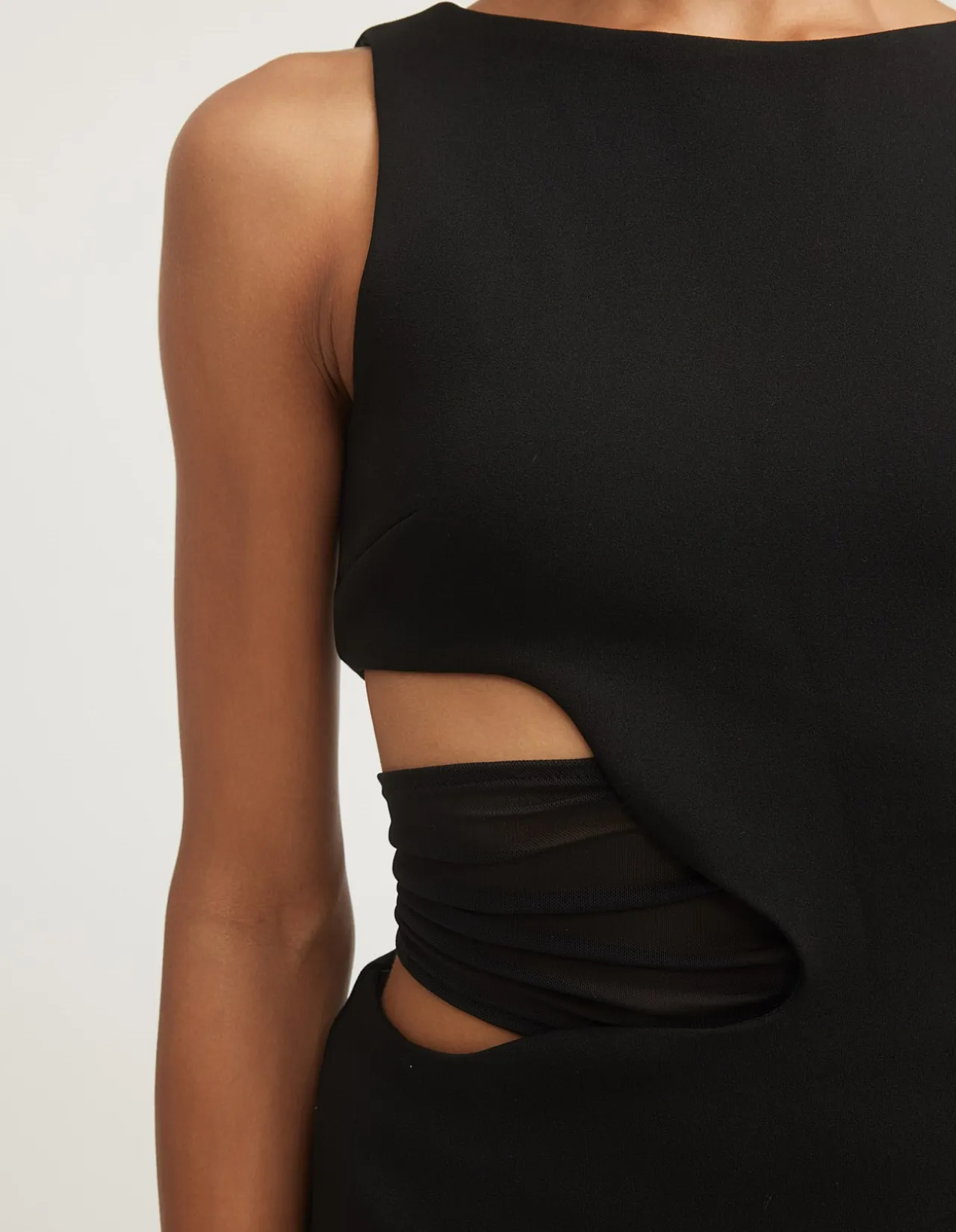 Valentina Cut Out Crepe Maxi Dress