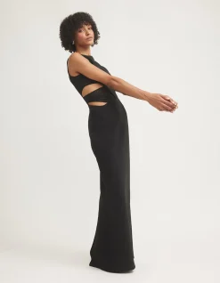 Valentina Cut Out Crepe Maxi Dress
