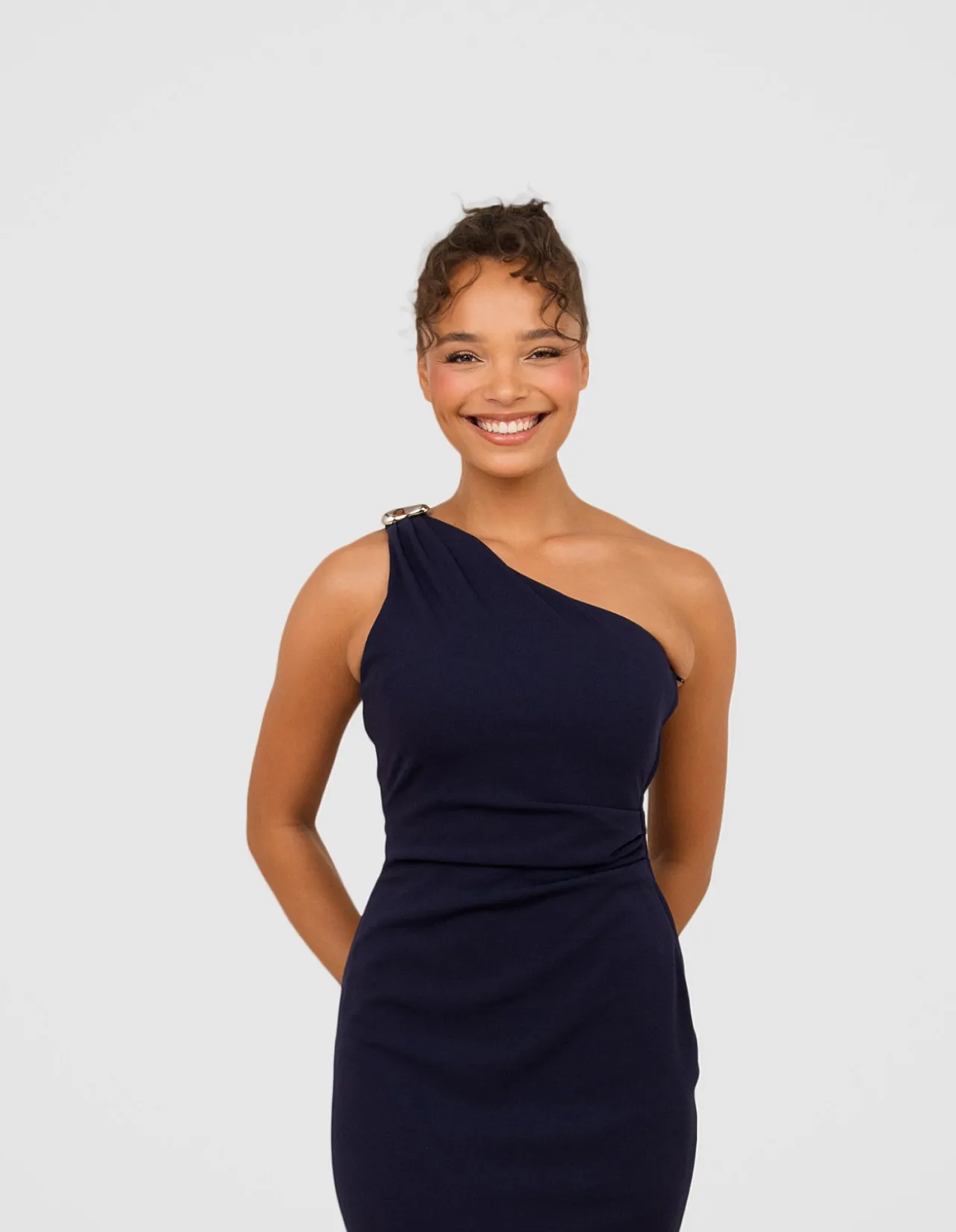 VARLY ONE SHOULDER DRESS