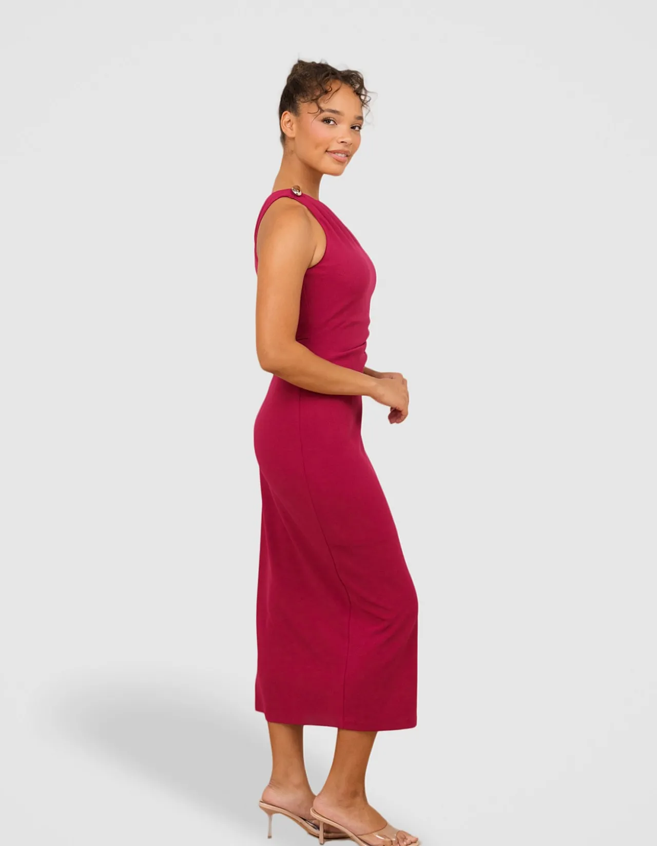 VARLY ONE SHOULDER DRESS