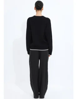 Varsity Logo Rib Oversized Cotton Knit Jumper