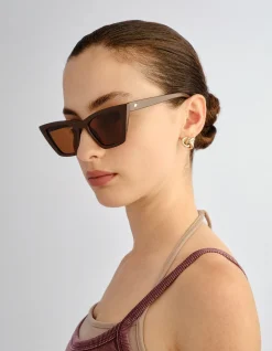 VELODROME BROWN CAT-EYE BROWN MONO POLARIZED SUNGLASSES