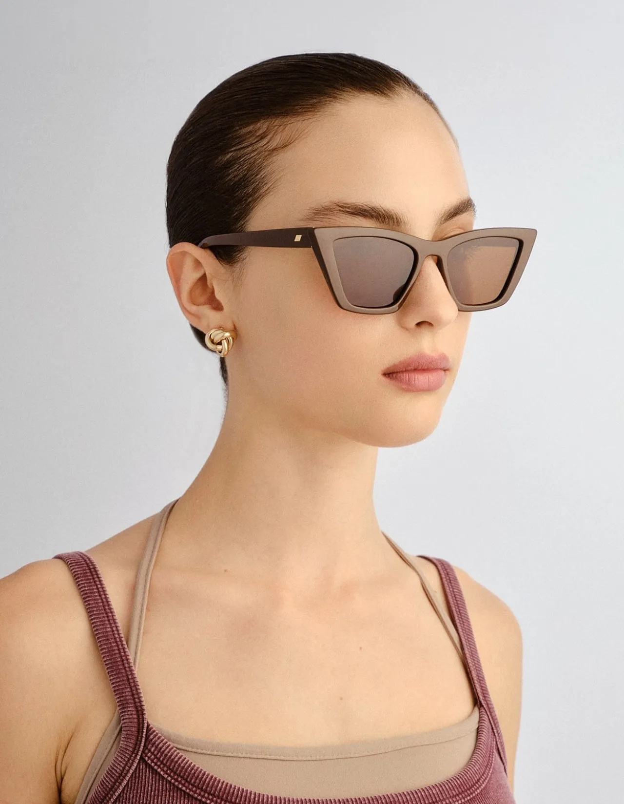 VELODROME BROWN CAT-EYE BROWN MONO POLARIZED SUNGLASSES
