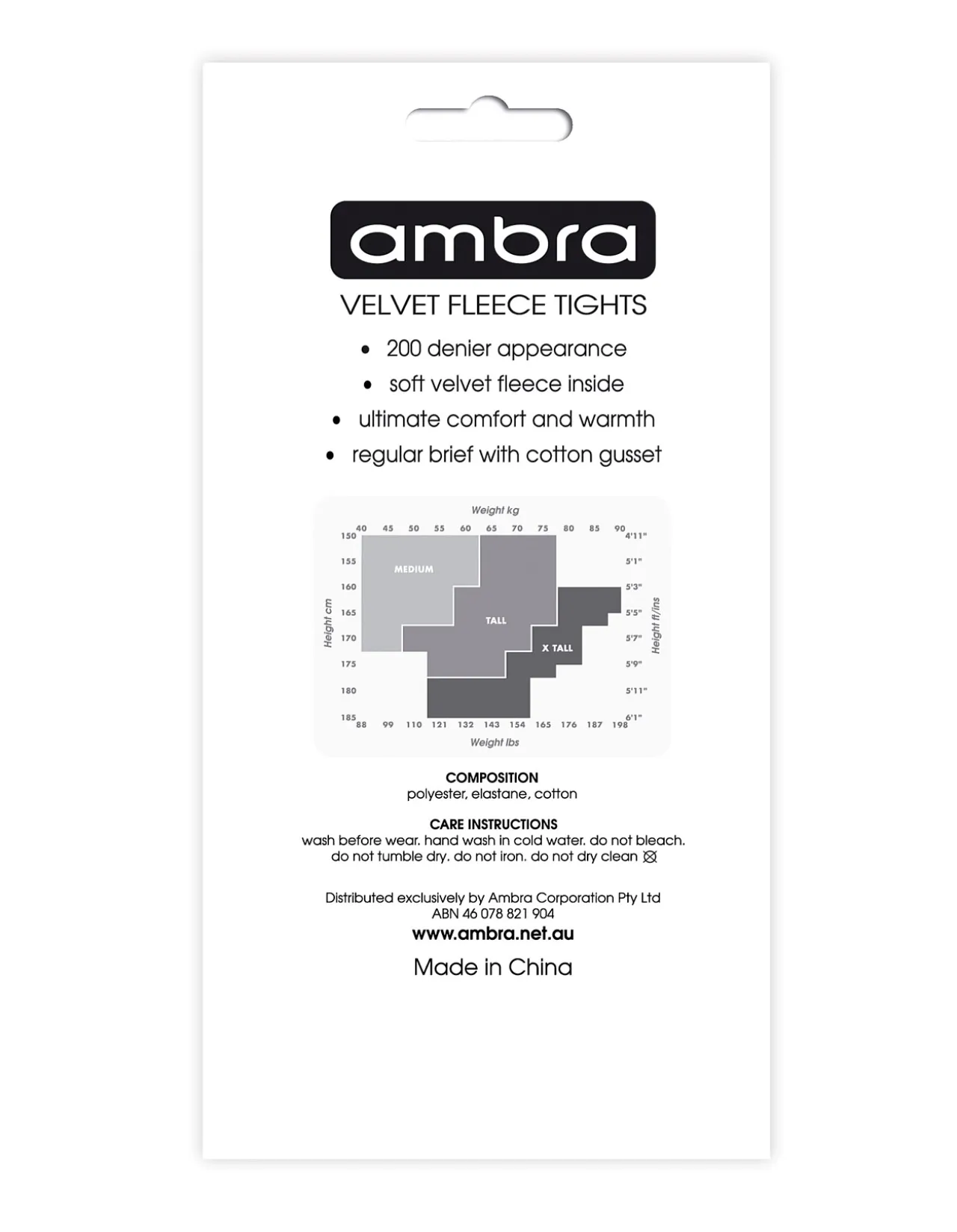 Velvet Fleece Opaque Tights 200 Denier