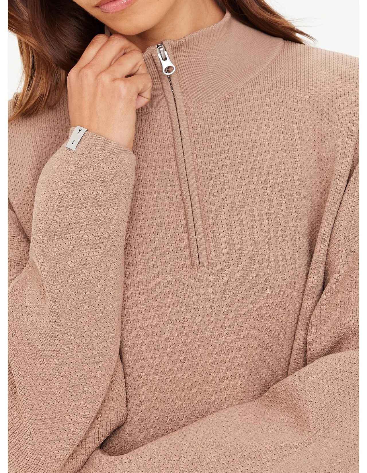 Veneto Mocha Half Zip Knit Sweater