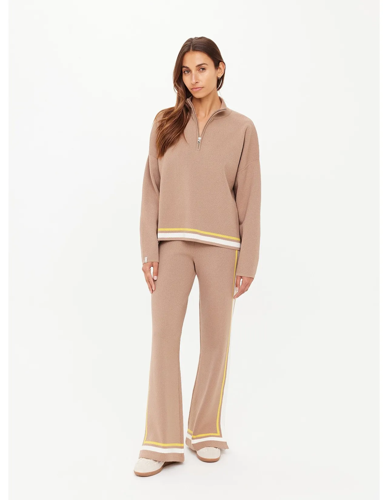 Veneto Mocha Half Zip Knit Sweater