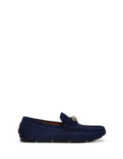 VERSACE LEATHER DRIVER DRESS SHOE
