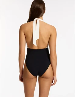 Versa Rib Plunge One Piece Swimsuit