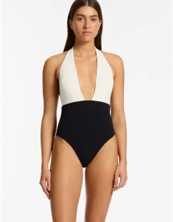 Versa Rib Plunge One Piece Swimsuit