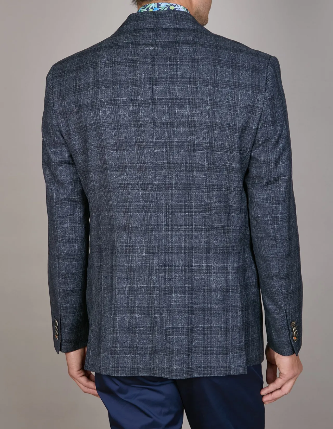 Victor Mottle Check Jacket Navy