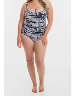Vida Square Neck Binding One Piece Swimsuit