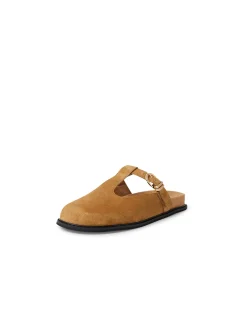 VILERI Cashmere Suede Buckle Clogs