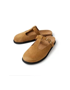 VILERI Cashmere Suede Buckle Clogs