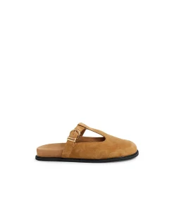 VILERI Cashmere Suede Buckle Clogs