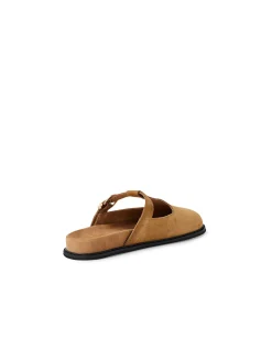 VILERI Cashmere Suede Buckle Clogs