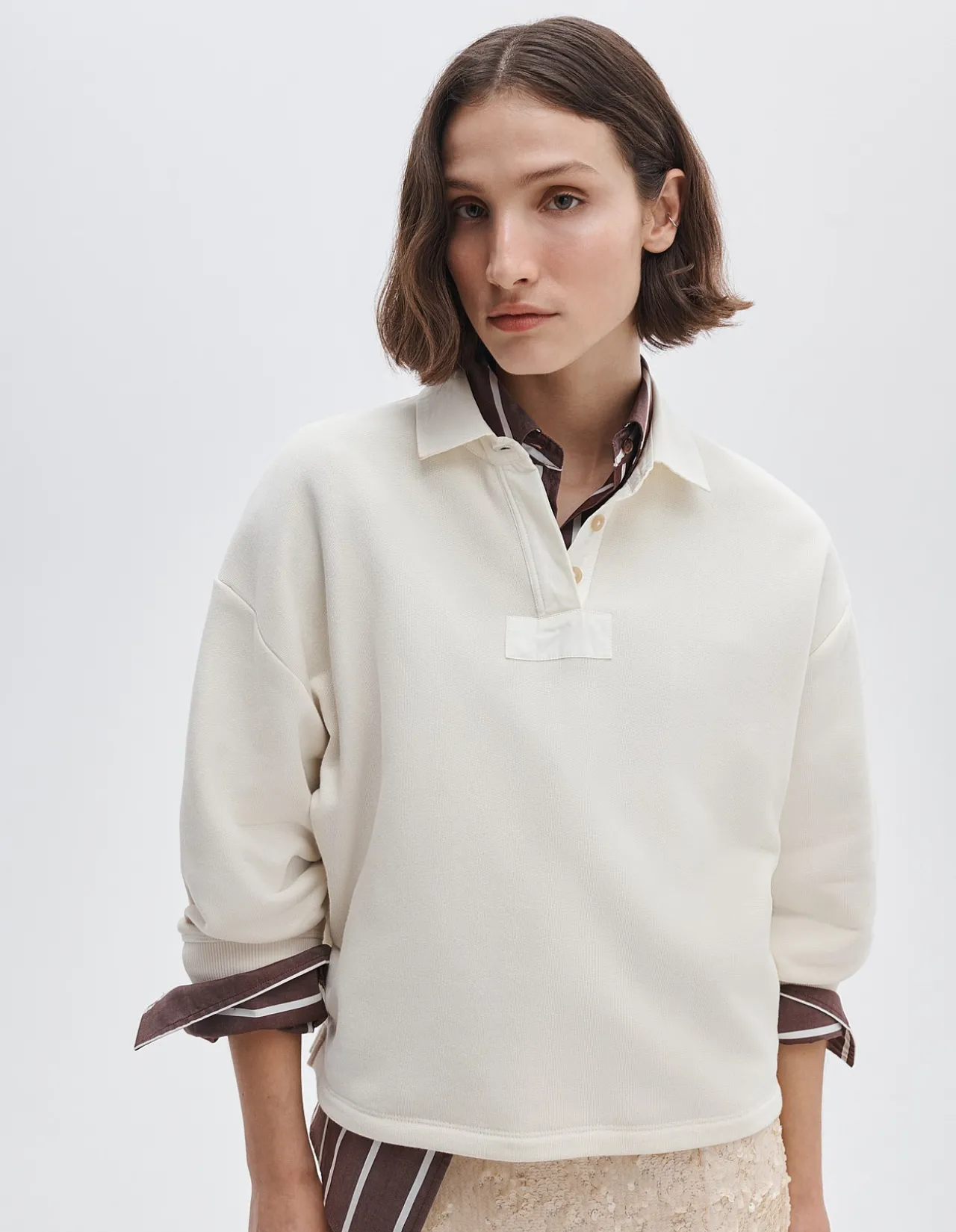 Vintage Terry Oversized Polo Sweatshirt