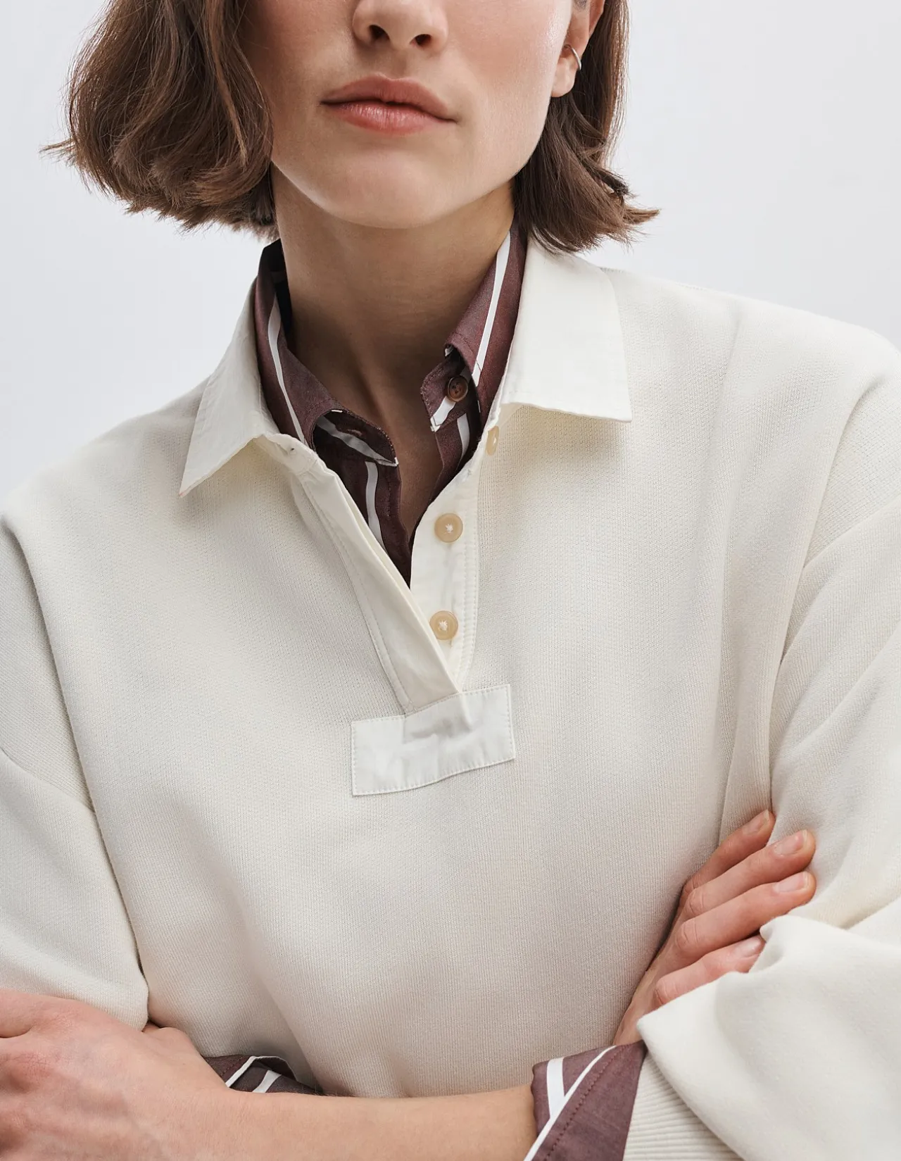 Vintage Terry Oversized Polo Sweatshirt