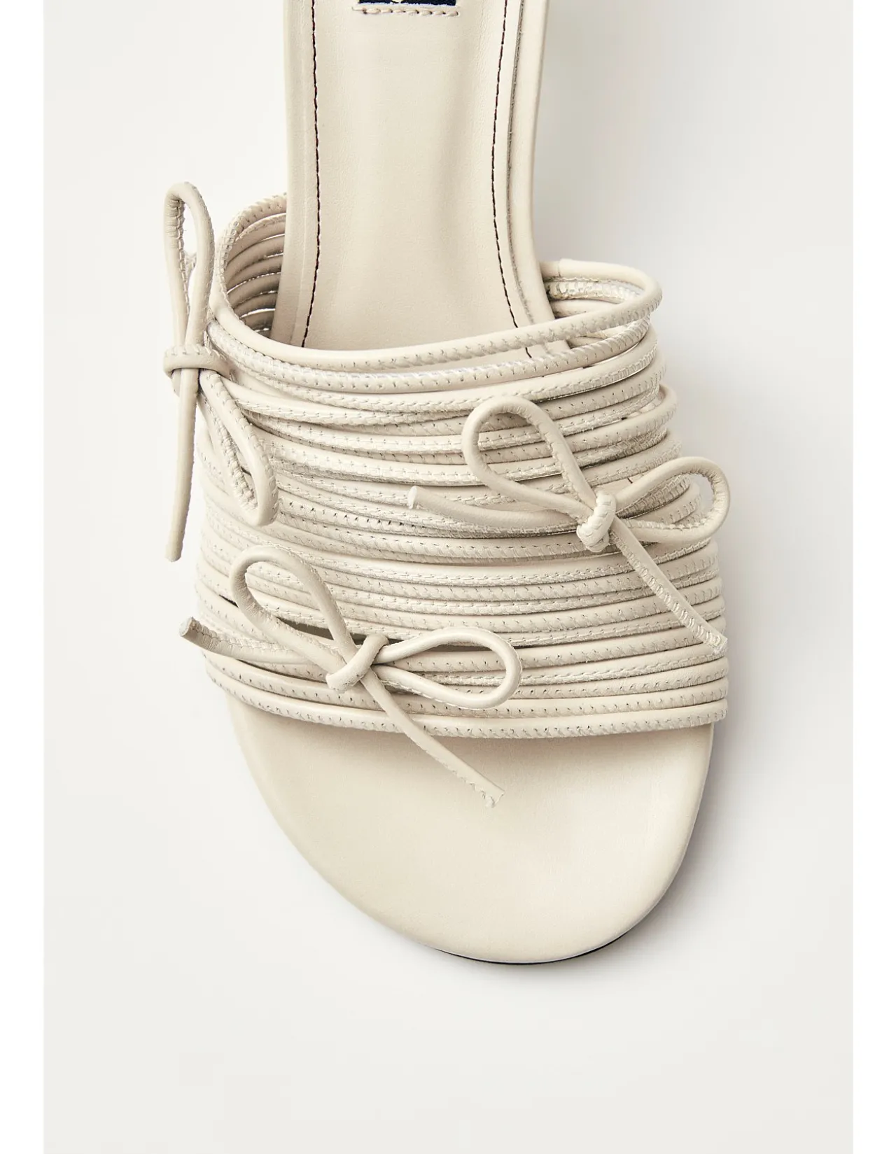 Viva White Leather Kitten Heel Sandal