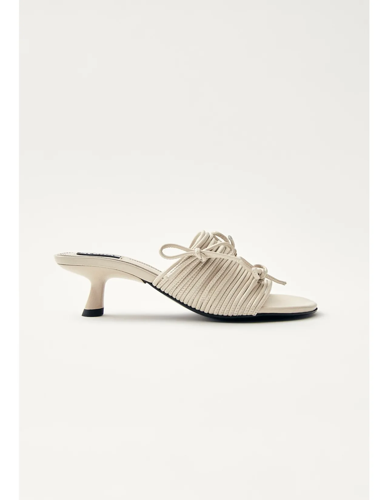 Viva White Leather Kitten Heel Sandal