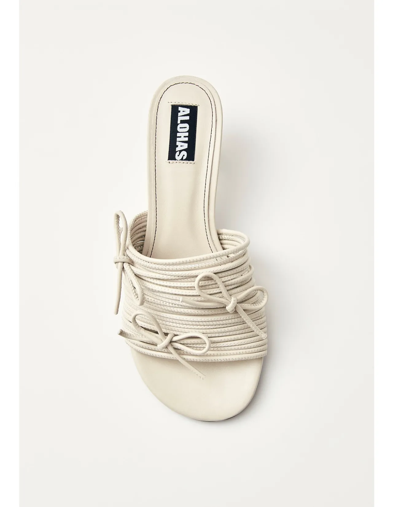 Viva White Leather Kitten Heel Sandal