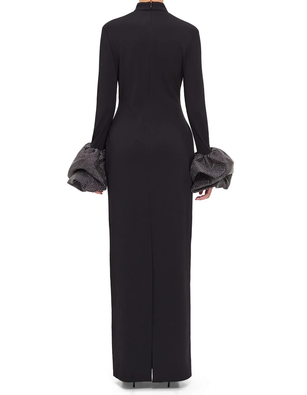VIVIANA LS RUFFLED CUFF MOCK NECK MAXI DRESS