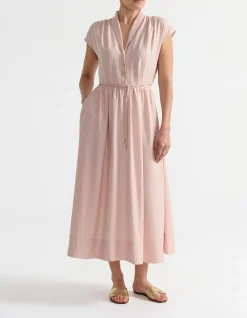 V NECK BELTED DRESS