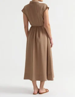 V NECK BELTED DRESS