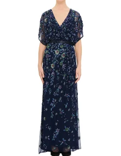 V NECK BLOUSON GOWN