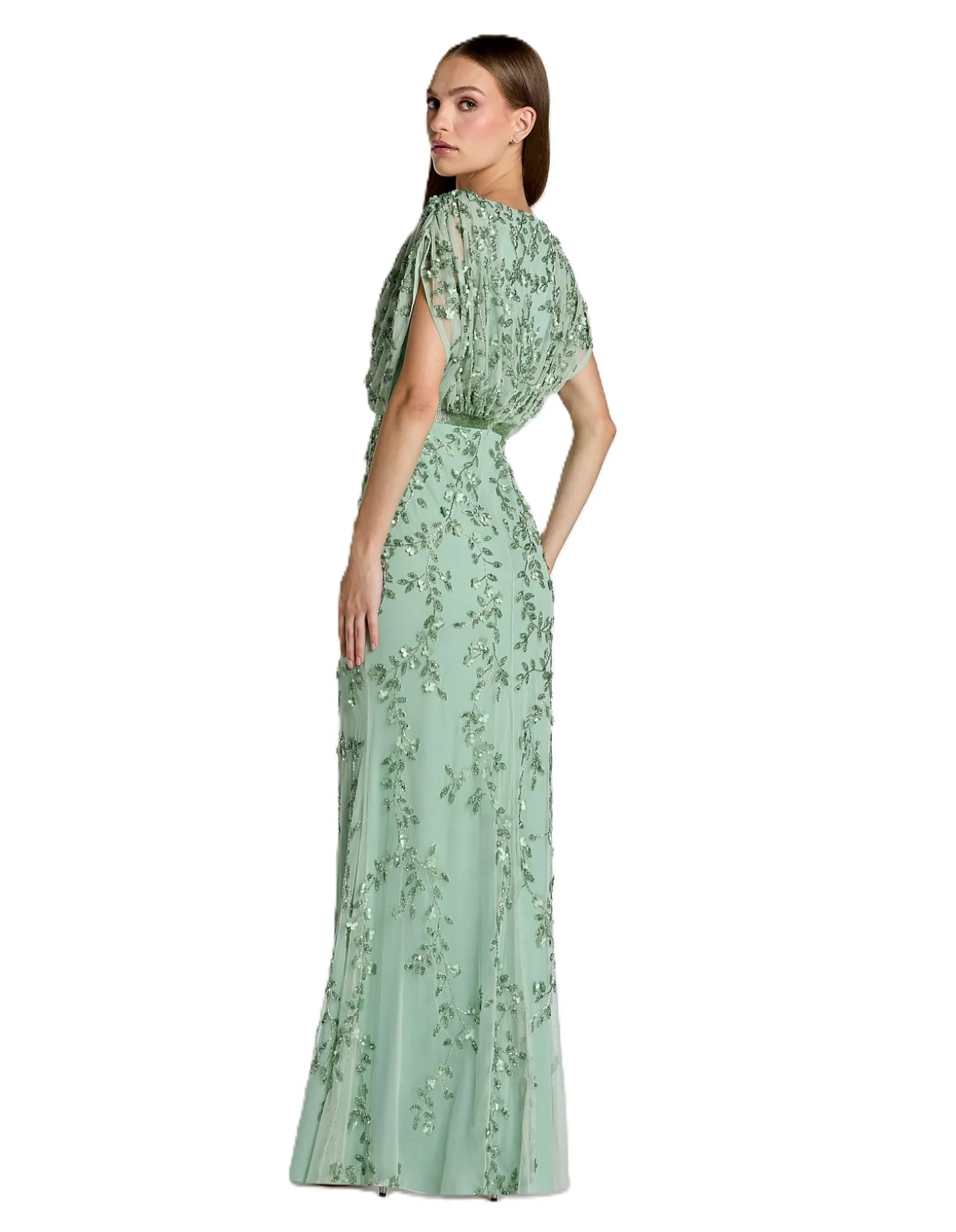 V NECK BLOUSON GOWN
