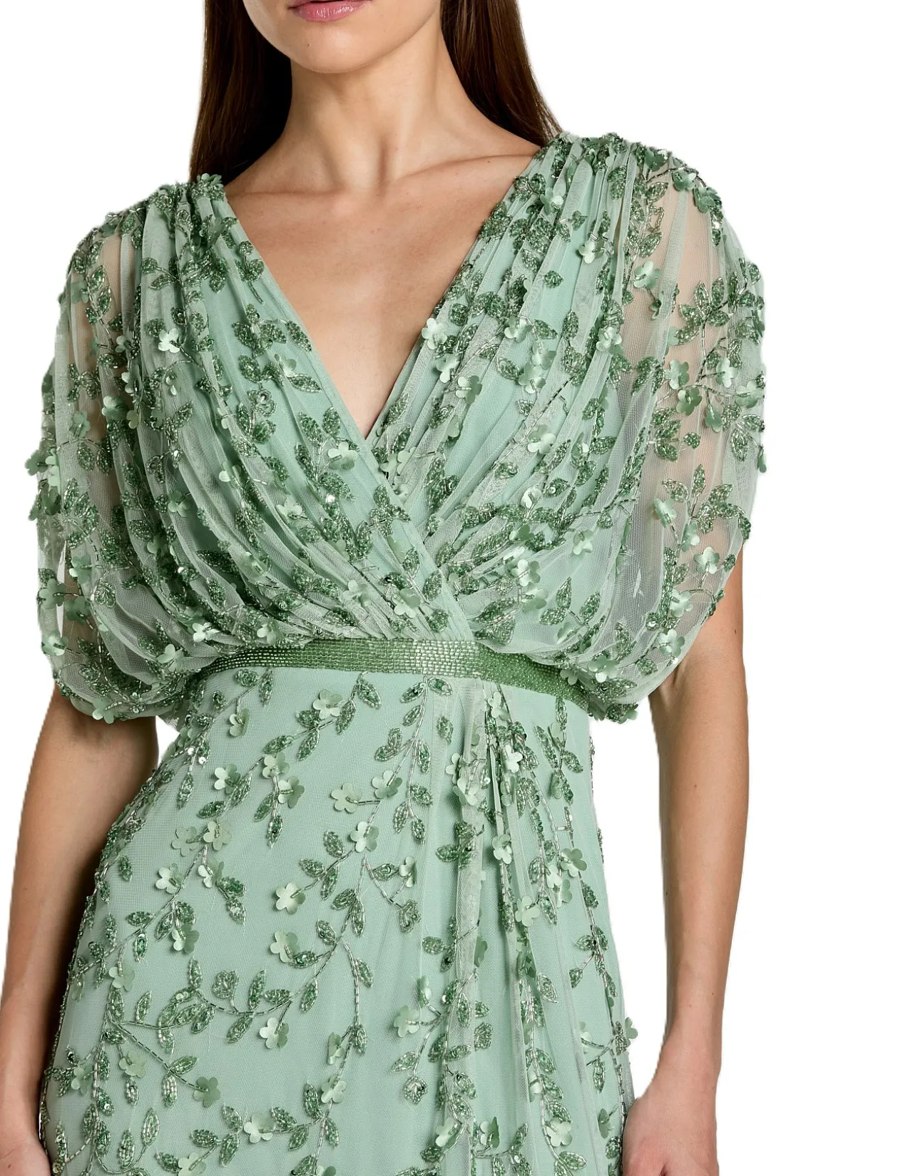 V NECK BLOUSON GOWN