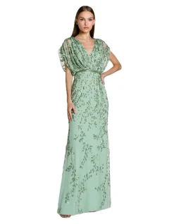 V NECK BLOUSON GOWN