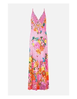 V-NECK FULL LENGTH BIAS SLIP DRESS