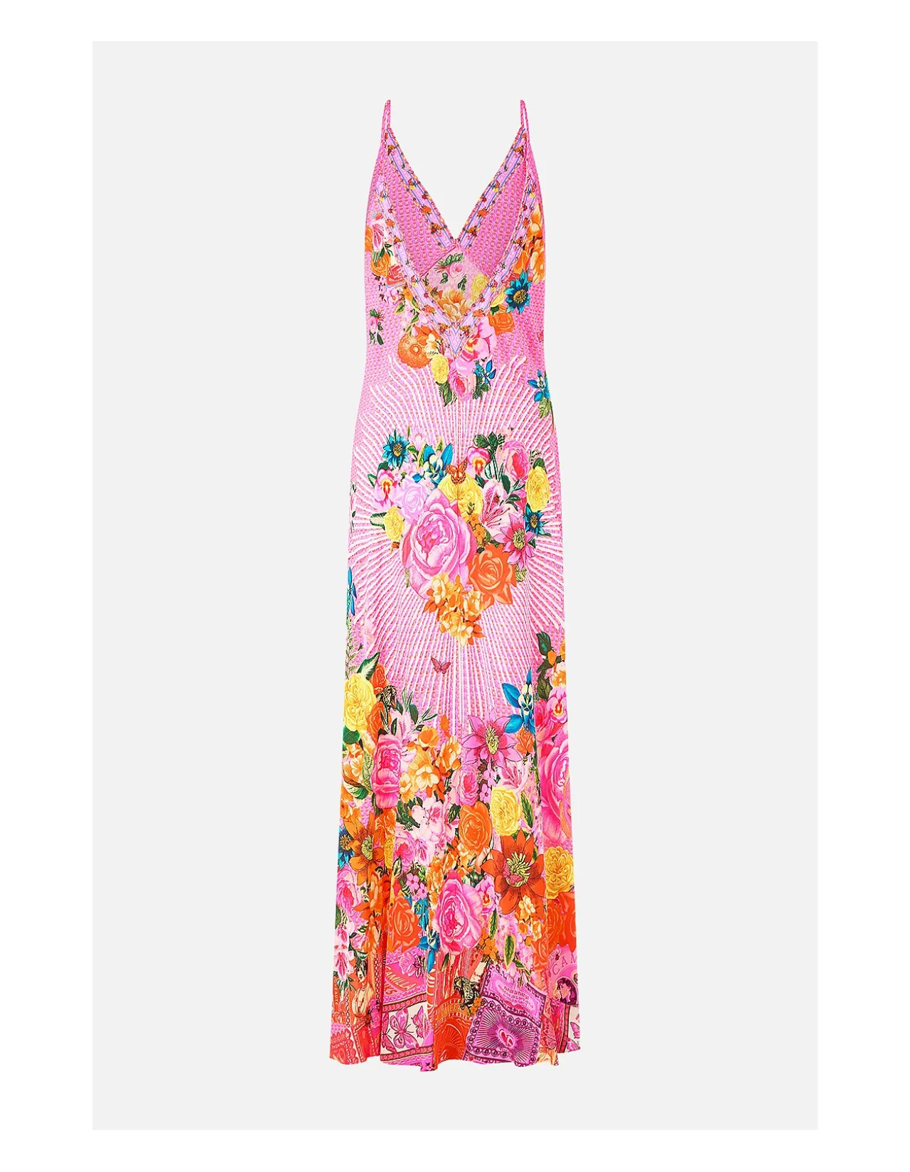 V-NECK FULL LENGTH BIAS SLIP DRESS