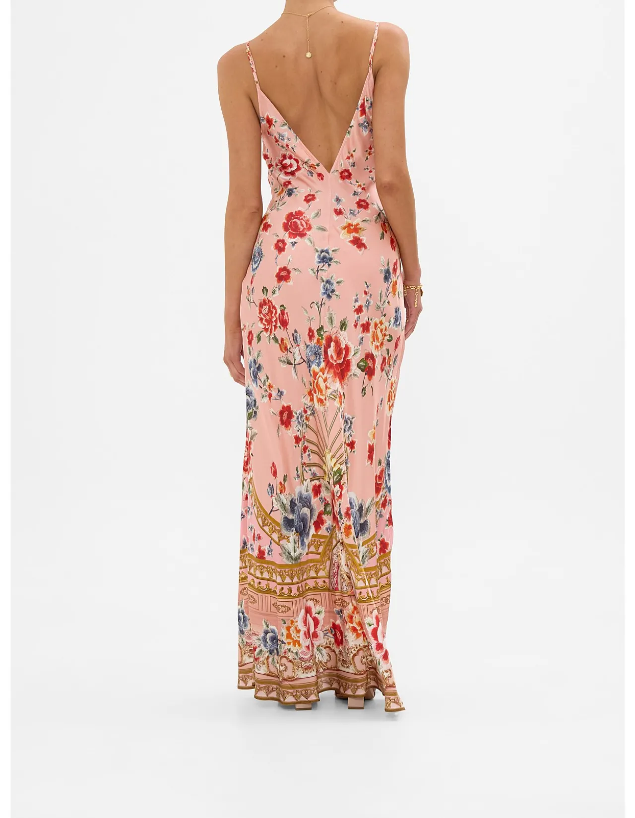 V NECK FULL LENGTH BIAS SLIP DRESS