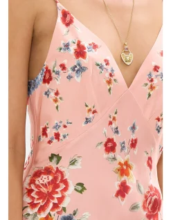 V NECK FULL LENGTH BIAS SLIP DRESS
