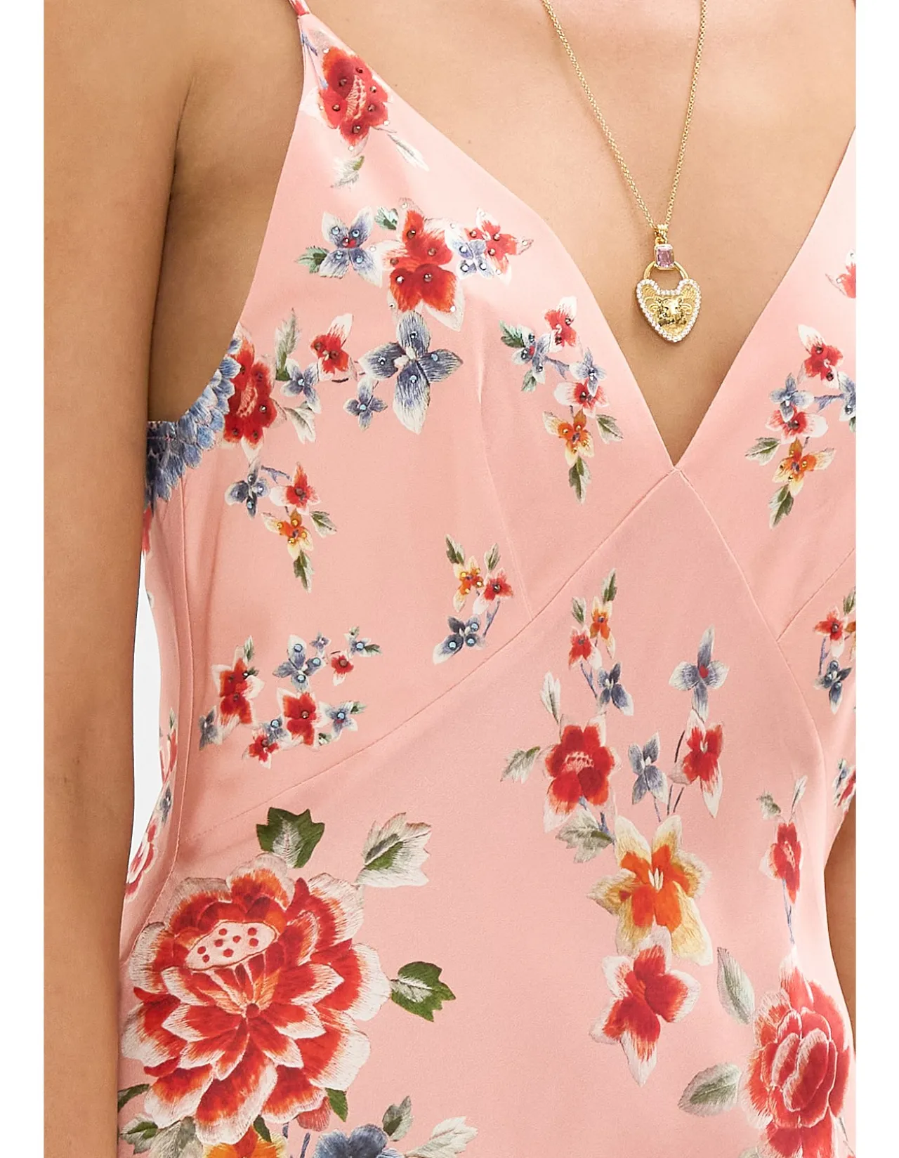 V NECK FULL LENGTH BIAS SLIP DRESS
